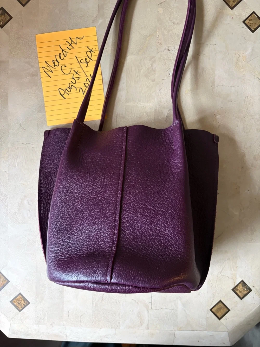 Portland Leather Plum Classic Devan Shoulder Bag